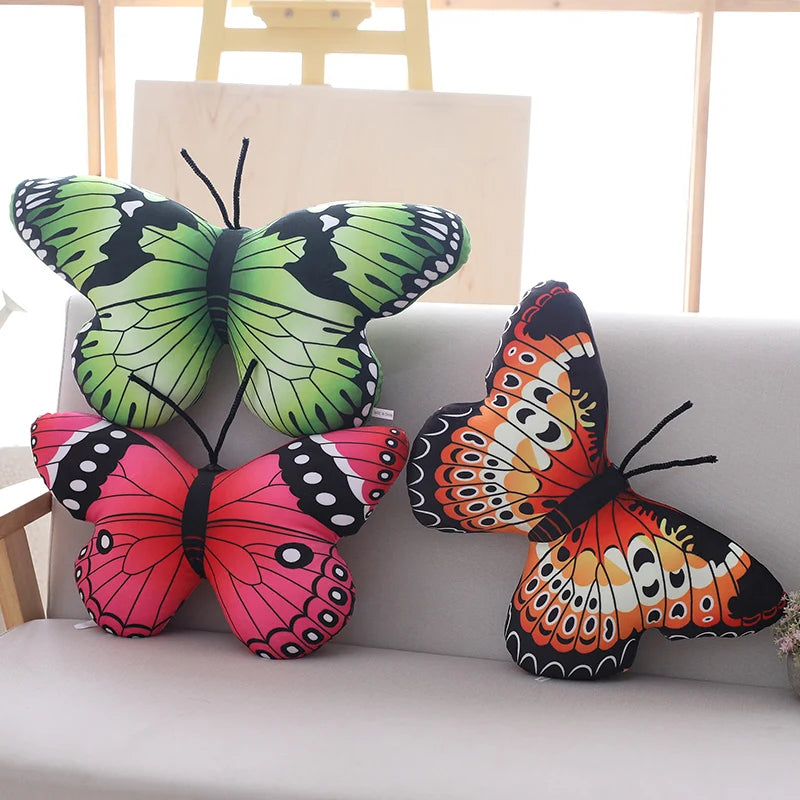 Simulation Soft Butterfly Plush Pillow Toy Stuffed Animals Butterfly Plush Kids Toys Cushion Home Decoration Girl Birthday Gifts