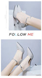 Mid-Heel Ankle Strap Closed Toe Sandals