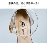 Mid-Heel Ankle Strap Closed Toe Sandals