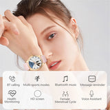 Diamond-studded Smart Watch 2024 For Women Lovely Steel Sport Watch Bluetooth Call Fitness bracelet Heart Rate Ladies Smartwatch