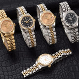 Fashion holuns Luxurious Diamond Ladies Quartz Watches Business Dress Stainless Steel Waterproof Watch Love Gift For Women