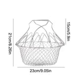 1PC Stainless Steel Foldable Multifunctional Fryer Basket French Fry Strainer Kitchen Appliance Is Durable