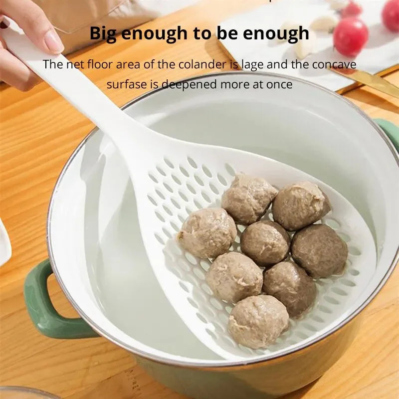 1 Pc White Large Capacity Spoon Withstand High Temperature Hung Dumplings Leaking Net Not Easy To Deform Kitchen Supplies