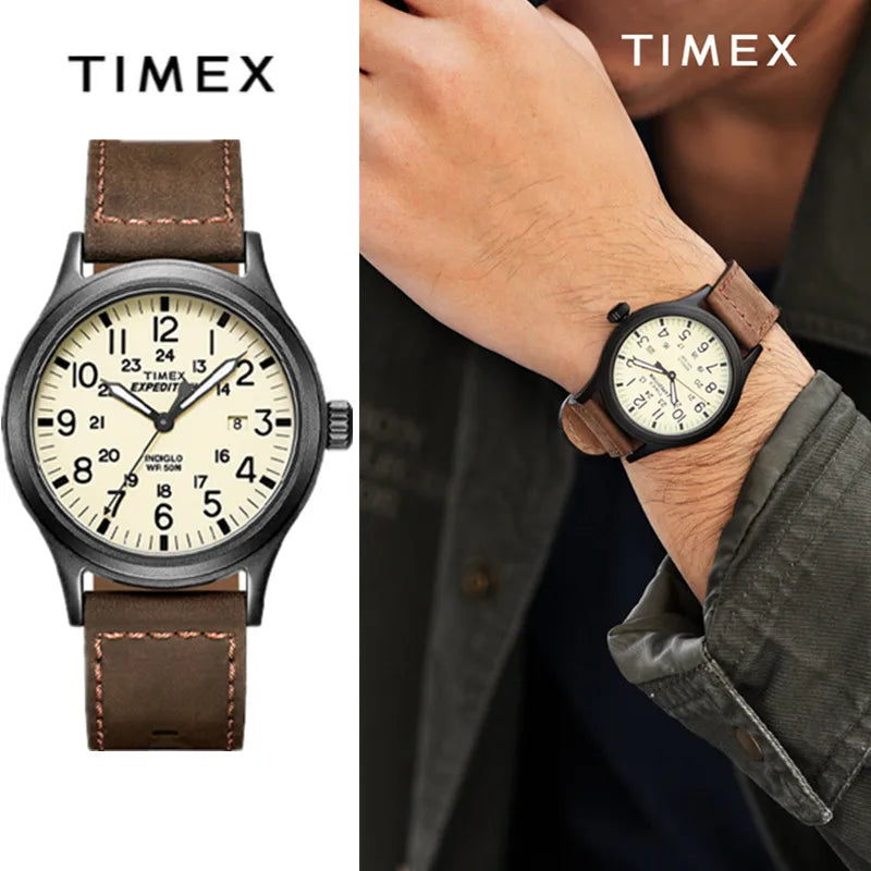 TIMEX Men Watches Luxury Trend Quartz Calendar Waterproof Multi Function Fancy Round Watch Stainless  Eyed Watch