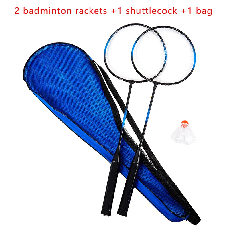 Professional Badminton Rackets Shuttlecocks and Carrying Bag Set Double Badminton Racquet Set Indoor Outdoor Speed Sports