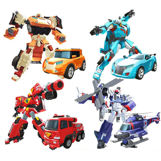 Tobots Brothers Korea Anime Transformation Robot Toys Cartoon Deformation Car Airplane Action Figures Vehicle Kids Boy Gifts