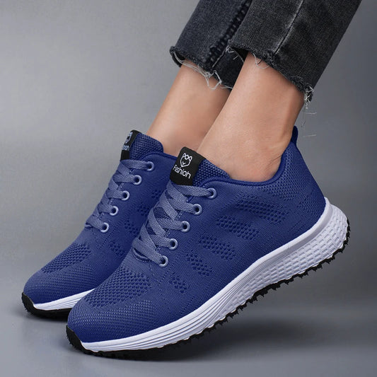 Women Summer Footwear Fashion Tennis Flat Bottomed Comfortable Mesh Outdoor Breathable Leisure Running Sneakers Vulcanized Shoes