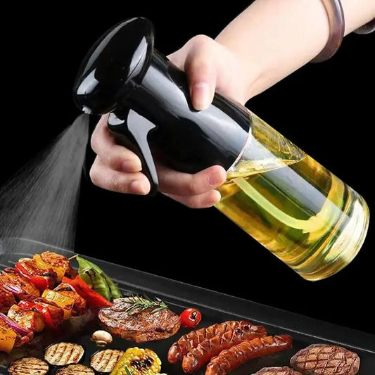 1PCS Black Transparent Kitchen Oil Bottle Cooking Oil Spray Olive Oil Bottle Fitness Barbecue Spray Oil Dispenser Household